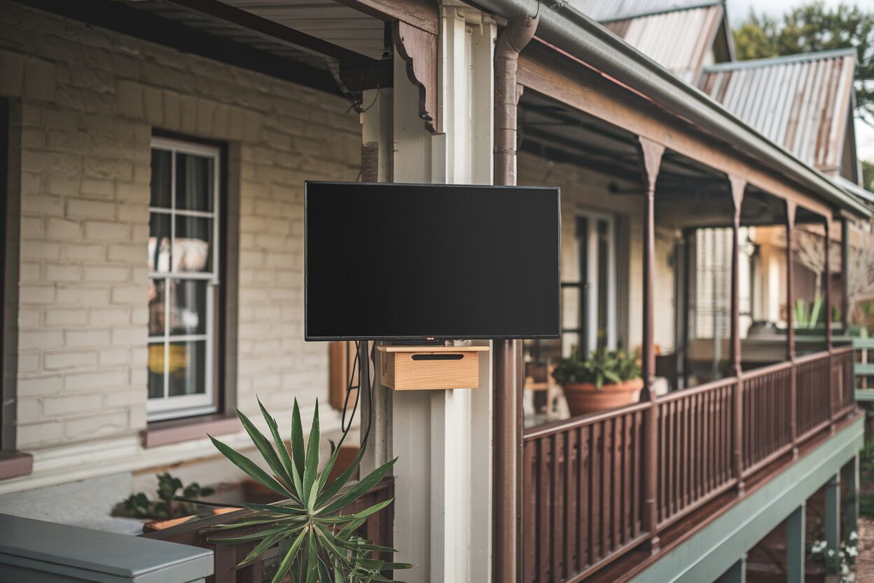 TV wall mounting with hidden cables